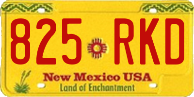 NM license plate 825RKD