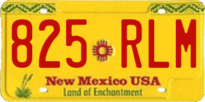 NM license plate 825RLM