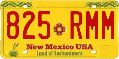 NM license plate 825RMM