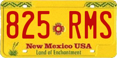 NM license plate 825RMS