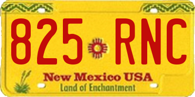 NM license plate 825RNC