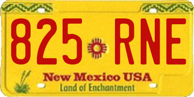NM license plate 825RNE