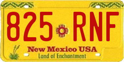 NM license plate 825RNF