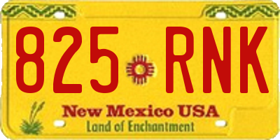NM license plate 825RNK
