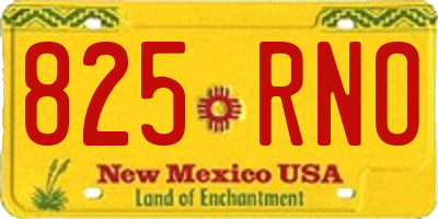 NM license plate 825RNO
