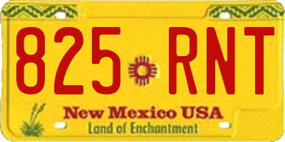 NM license plate 825RNT