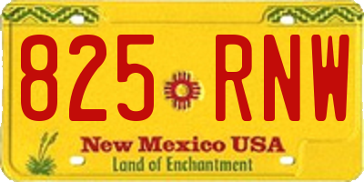 NM license plate 825RNW