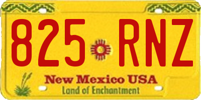 NM license plate 825RNZ