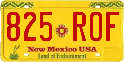 NM license plate 825ROF