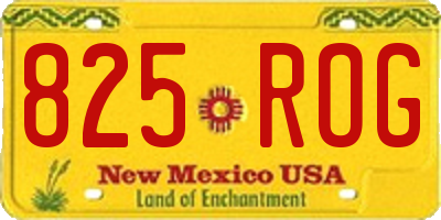 NM license plate 825ROG
