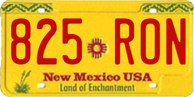 NM license plate 825RON