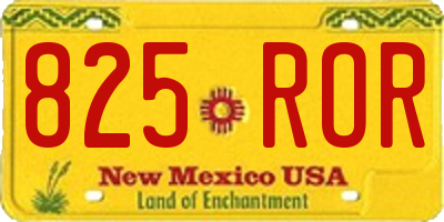 NM license plate 825ROR