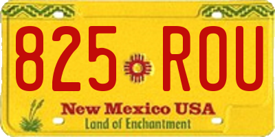 NM license plate 825ROU