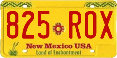 NM license plate 825ROX