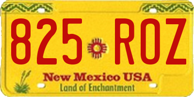 NM license plate 825ROZ