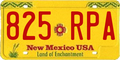 NM license plate 825RPA