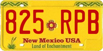 NM license plate 825RPB