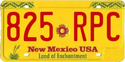 NM license plate 825RPC