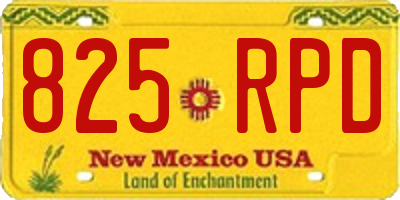 NM license plate 825RPD