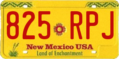 NM license plate 825RPJ