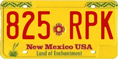 NM license plate 825RPK