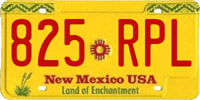 NM license plate 825RPL