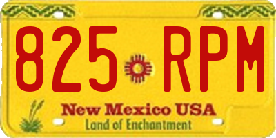 NM license plate 825RPM