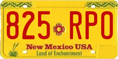 NM license plate 825RPO