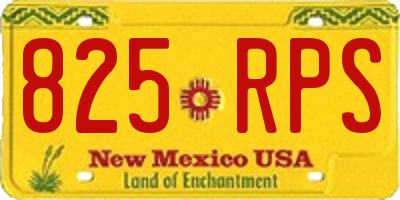 NM license plate 825RPS