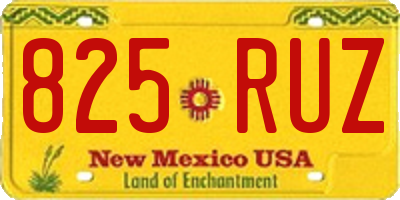NM license plate 825RUZ
