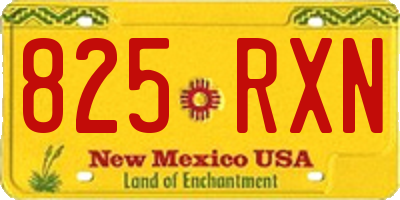 NM license plate 825RXN