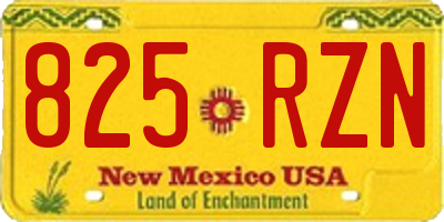 NM license plate 825RZN