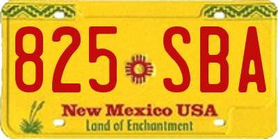 NM license plate 825SBA