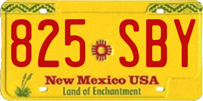 NM license plate 825SBY