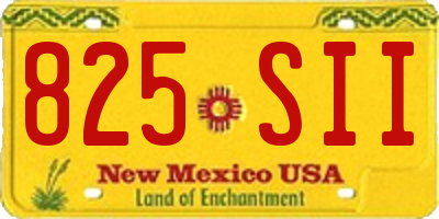 NM license plate 825SII