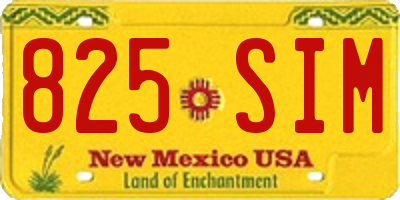 NM license plate 825SIM