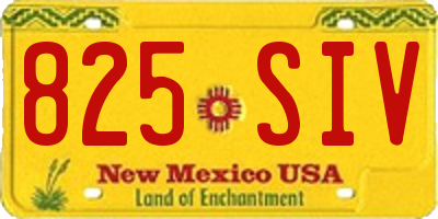 NM license plate 825SIV