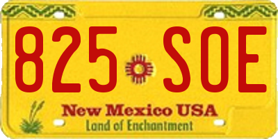 NM license plate 825SOE