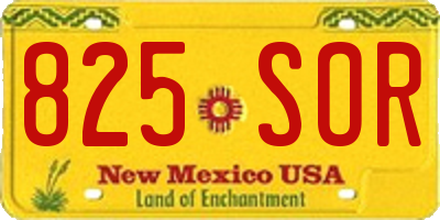 NM license plate 825SOR