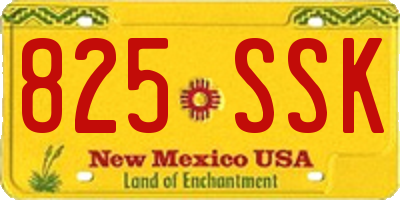 NM license plate 825SSK