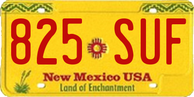 NM license plate 825SUF