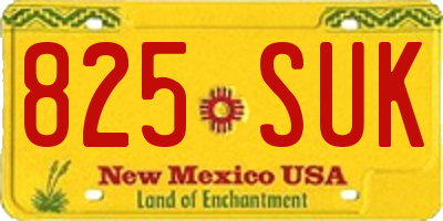 NM license plate 825SUK
