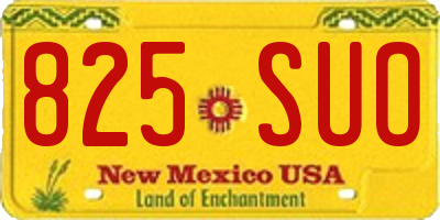 NM license plate 825SUO