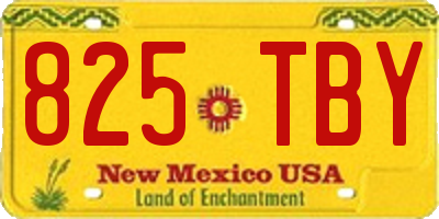NM license plate 825TBY