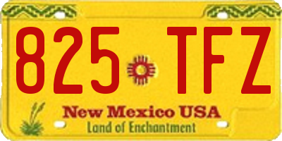 NM license plate 825TFZ