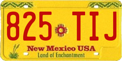NM license plate 825TIJ