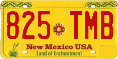 NM license plate 825TMB