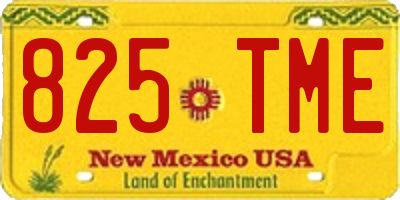 NM license plate 825TME