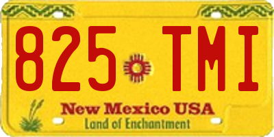 NM license plate 825TMI
