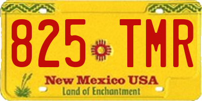 NM license plate 825TMR